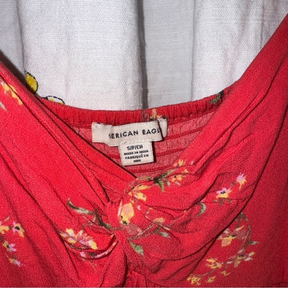 American Eagle Woman’s Coral Floral Blouse - Picture 3 of 5